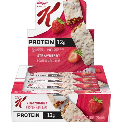 Kelloggs Special K Protein Meal Bar, Strawberry, 1.59oz, 8/Box