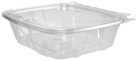 Dart Clearpac Safesal Polyethylene Terephthalate Hinged Container with Flat Lid, 24 Ounce -- 200 per case