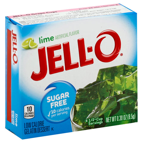 Jello Sugar Free Lime Gelatin, .3 Ounce -- 24 Case