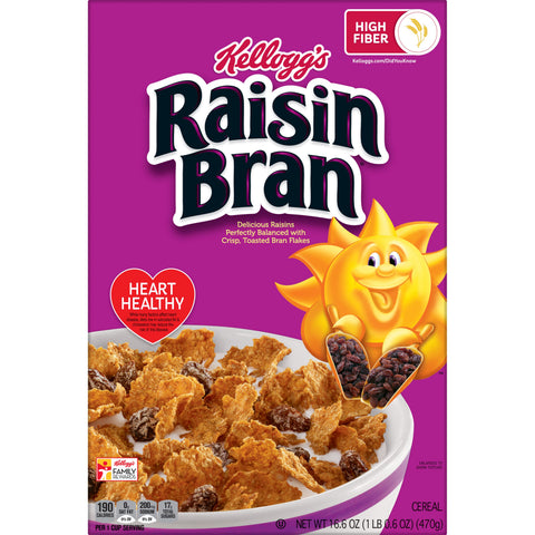 Kelloggs Raisin Bran Cereal, 16.6 Ounce -- 10 per case.