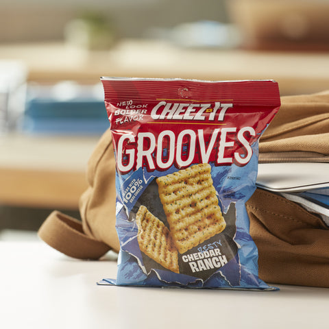 Cheez It Grooves Zesty Cheddar Ranch Crispy Cracker, 3.25 Ounce -- 6 per case.