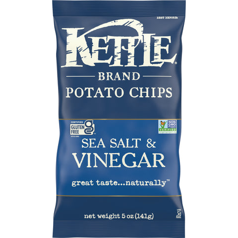 Kettle Sea Salt and Vinegar Potato Chips - 5 oz. bag, 15 per case