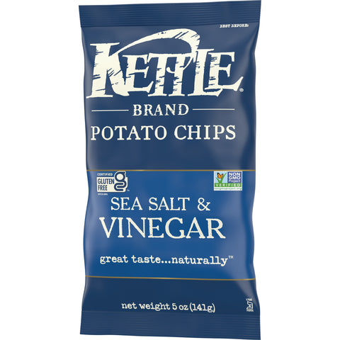Kettle Sea Salt and Vinegar Potato Chips - 5 oz. bag, 15 per case