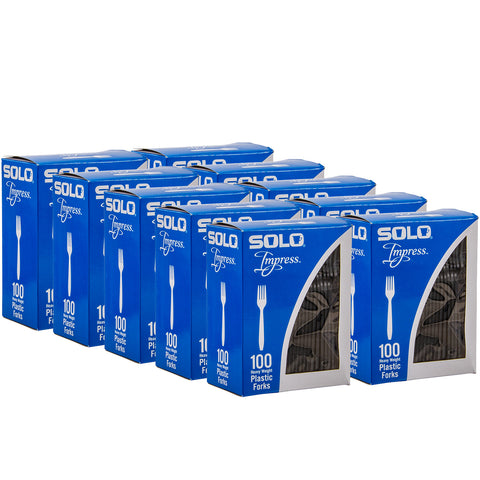 Solo® Impress™ FORK PLASTIC HEAVY WEIGHT BLACK PS