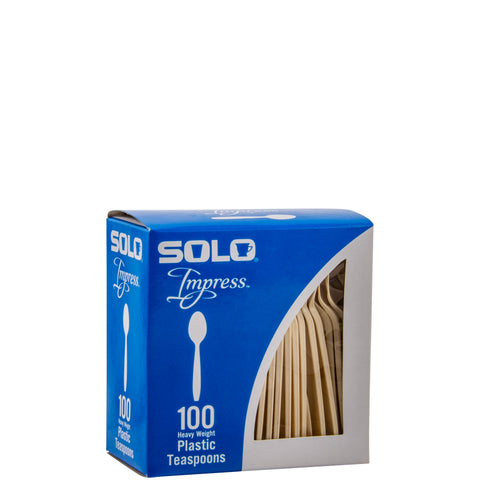 Solo® Impress™ SPOON TEA PLASTIC HEAVY WEIGHT CHAMPAGNE BOXED PS