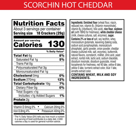 Kelloggs Cheez It Scorchin Hot Cheddar Cracker, 3.25 Ounce -- 6 per case