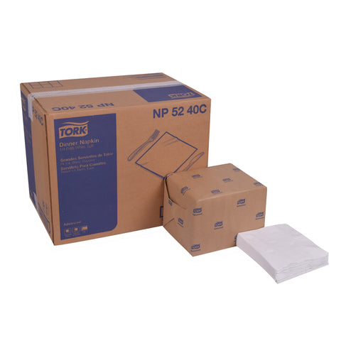 Napkin Dinner 15x17 White 2 Ply 1/4 Fold