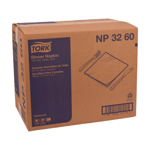 Napkin Dinner White 12.8x16.3 2-ply 1/6 Fold