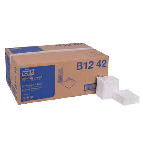 Napkin Beverage 9.3x9.3 White 2 Ply