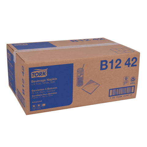 Napkin Beverage 9.3x9.3 White 2 Ply
