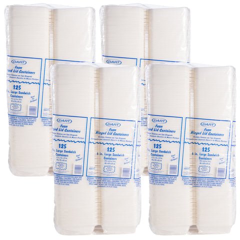 Dart CONTAINER FOAM 6X6 HINGED LID 1/500 CT
