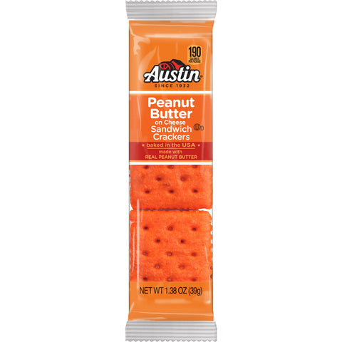 Austin Peanut Butter Cheese Sandwich Cracker, 1.38 Ounce -- 96 per case
