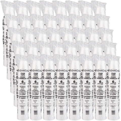 Dart Insulated Foam Cup, 6 Ounce -- 1000 per case