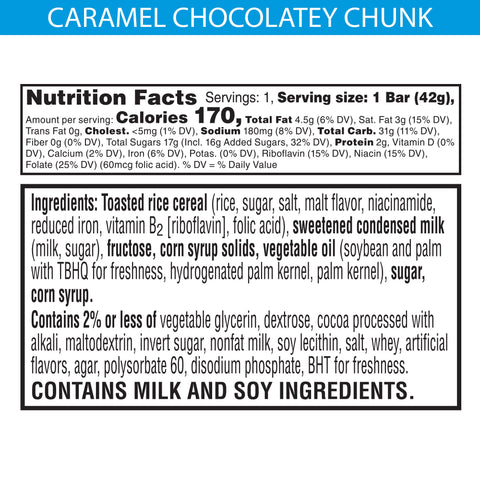 Kellogg's® SNACK BAR RICE KRISPIES TREATS® CARAMEL CHOCOLATEY CHUNK