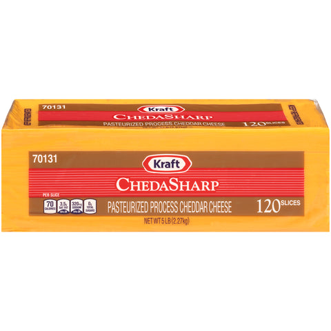 Cheese Sharp Cheddar Regular Sliced 120 Ct