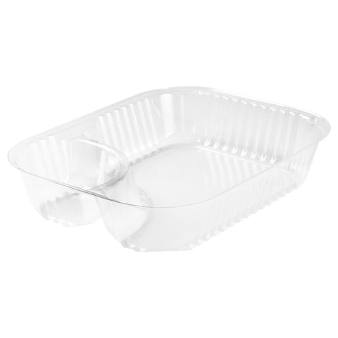 Dart ClearPac Oriented Polystyrene Clear 2 Compartment Large Nacho Tray, 19.1 and 3.3 Ounce -- 500 per case