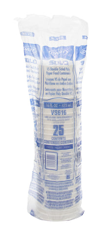 Container Paper Food Double Sided Poly 16 Oz