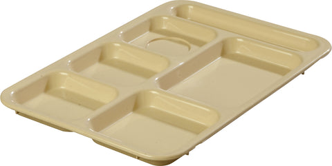 Carlisle TRAY SERVING RIGHT-HAND 6-COMPARTMENT TAN 14X10