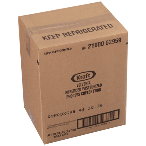 Kraft Velveeta Feather Shred Cheese, 5 Pound -- 4 per case.