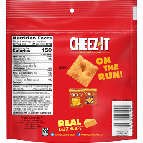 Kelloggs Cheez It Extra Toasty Cracker, 7 Ounce -- 6 per case