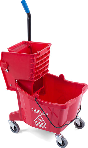 Carlisle MOP BUCKET W/ SIDE-PRESS WRINGER RED 26 QUART