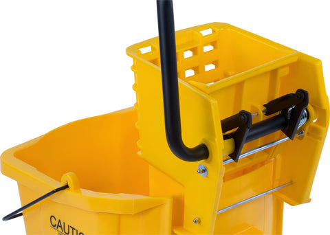 Flo-Pac® MOP BUCKET W/ SIDE PRESS WRINGER YELLOW 35 QT