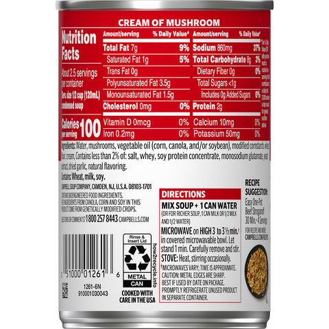 Campbell's® SOUP CREAM OF MUSHROOM CONDENSED