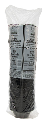 Dart Quiet Classic® BOWL FOAM LAMINATED BLACK 12 OZ