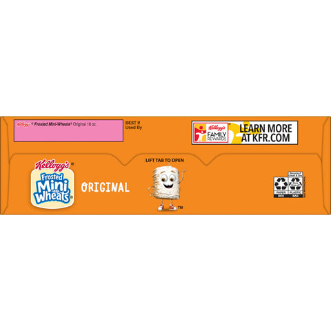 Kelloggs Bite Size Frosted Mini Wheats Cereal, 18 Ounce -- 16 per case.