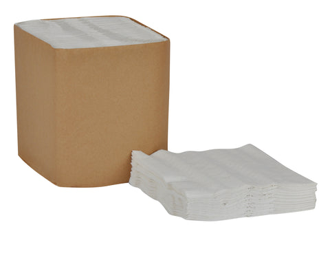 Napkin Dinner 17x17 White 1-ply 1/4 Fold