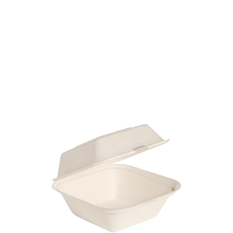 Bare® by Solo® CONTAINER SUGARCANE BAGASSE HINGED IVORY 6