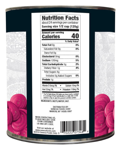 Seneca Canned Vegetables Hart Salad Sliced Beets -- 6 cans per case.