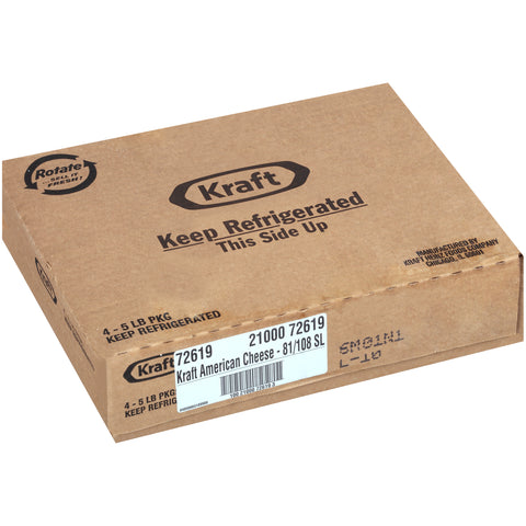 Kraft Regular American Sliced Cheese, 5 Pound -- 4 per case.