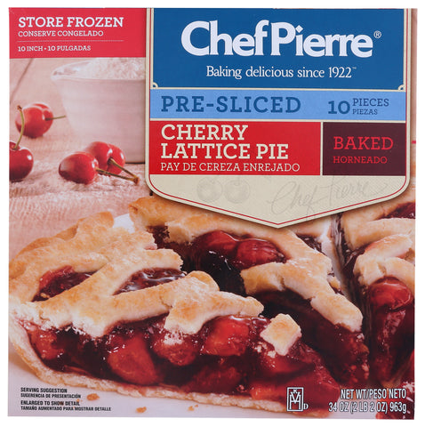 Chef Pierre PIE CHERRY PRE SLICED 10 CUT