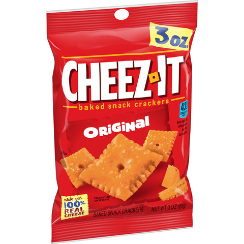 Cheez-It Original Baked Snack Crackers - 3 oz. bag, 60 per case