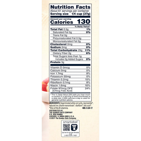 Quaker® CEREAL GRITS QUICK WHITE BAG