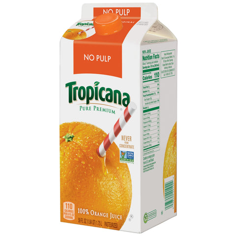 Tropicana Pure Premium Juicy Rewards No Pulp Original Orange Juice, 59 Fluid Ounce -- 8 per case.