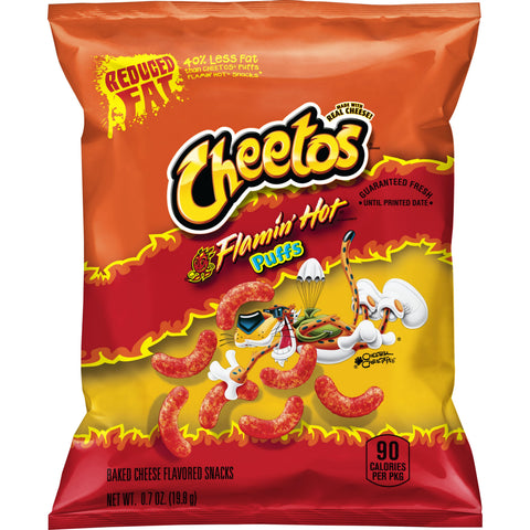 Snack Cheese Puff Reduced Fat Whole Grain Rich Flamin' Hot