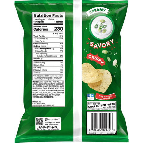 Chip Potato Sour Cream & Onion Large Single Serve