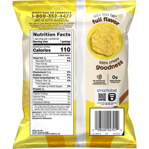 Chip Potato Crisps Regular Single Serve Sensible