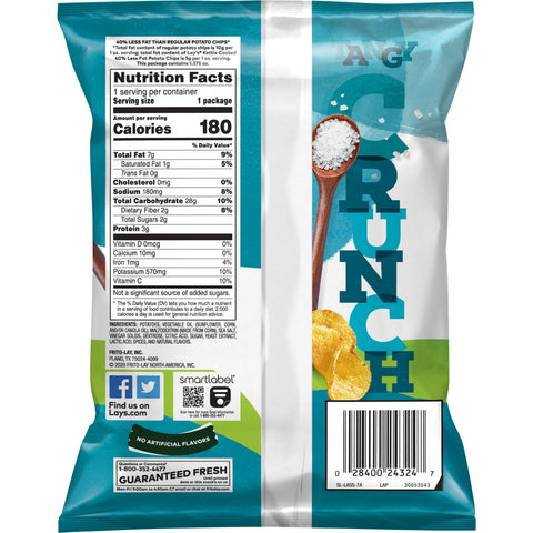 Chip Potato Kettle 40% Less Fat Salt & Vinegar Large Single Serve