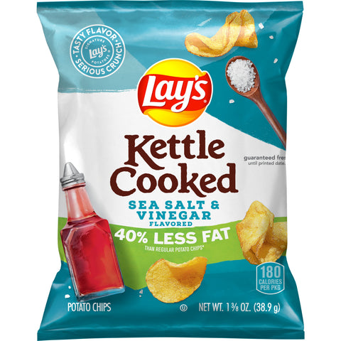 Chip Potato Kettle 40% Less Fat Salt & Vinegar Large Single Serve
