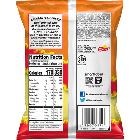 Cheetos Crunchy Flamin Hot Cheese Flavored Snacks, 2 Ounce - 64 per case