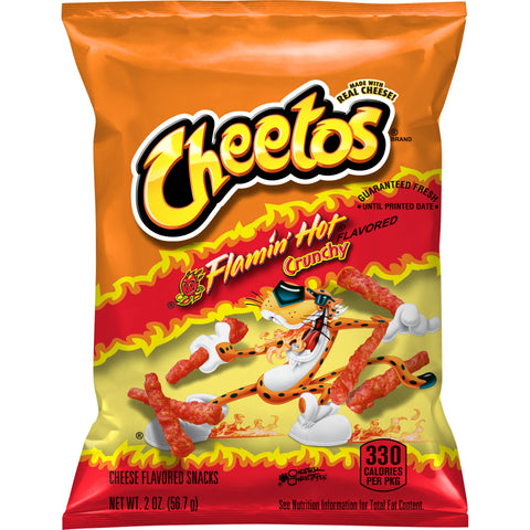 Cheetos Crunchy Flamin Hot Cheese Flavored Snacks, 2 Ounce - 64 per case