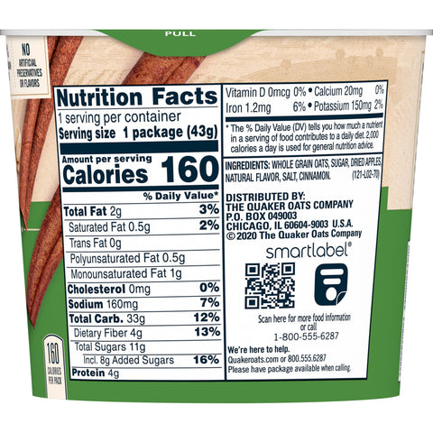 Quaker Oats Xprs Apple Cinnamon 12/1.5 Z