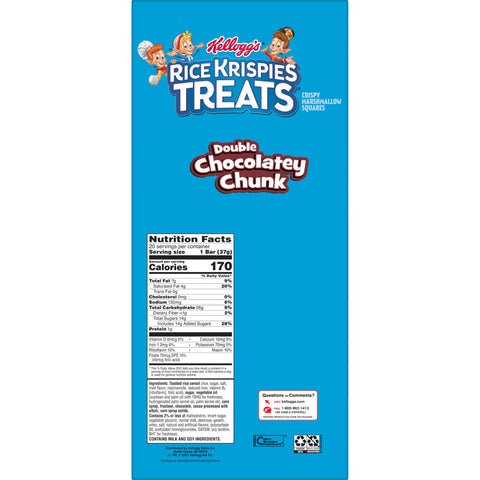 Kellogg's® SNACK BAR RICE KRISPIES TREATS® DOUBLE CHOCOLATEY CHUNK