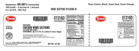 Tyson® CHICKEN WING 1ST & 2ND JOINT JUMBO RANDOM ESL 10131600928