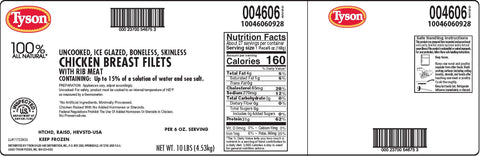 Tyson Boneless/Skinless Marinated Chicken Breast, 6 Ounce -- 2 per case.