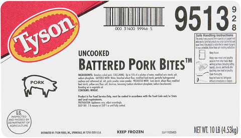Tyson® PORK BITES TEMPURA BATTERED RTC 10095130928
