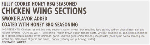 Chicken Wing Glazed Fc Honey Bbq 1st & 2nd Joint 1060-0928